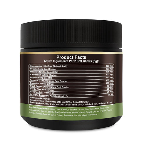 NOBLE BEAST Hip and Joint Chews for Dogs - 120 Soft Chews - Chicken Flavor